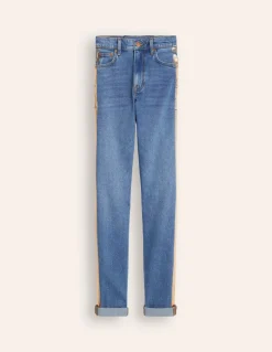 Girlfriend Jeans-Metallic Gold Side Stripe-Boden Store