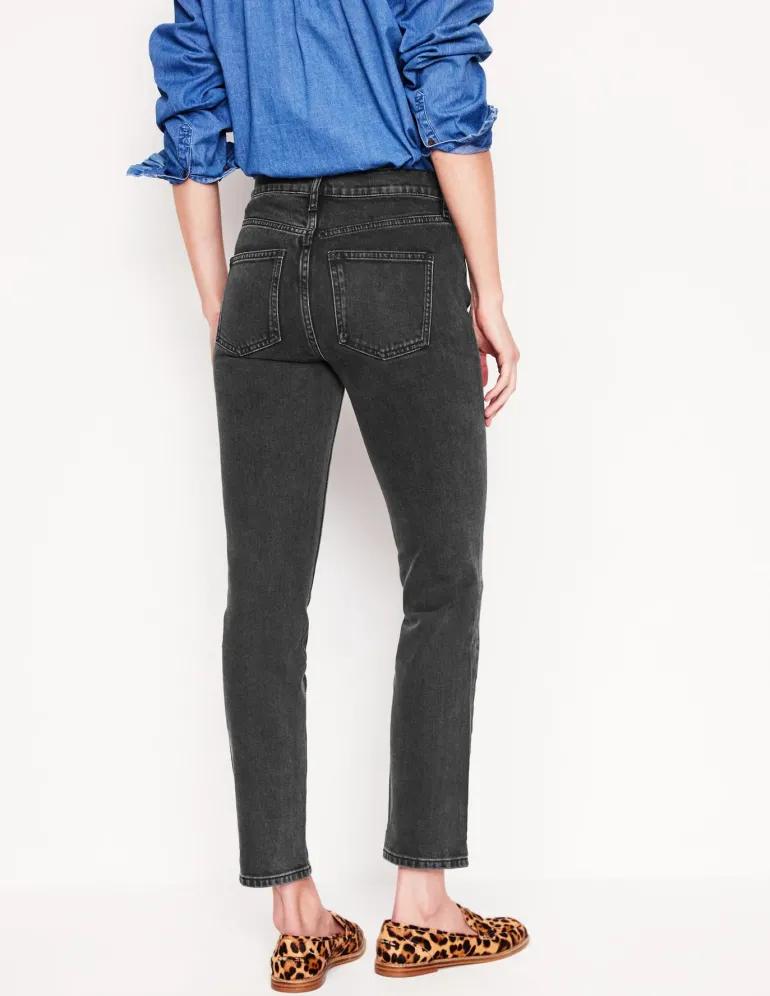 Girlfriend Jeans-Washed Black-Boden Fashion