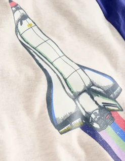 Glow In The Dark Raglan-Oatmeal Marl Rocket-Boden Cheap