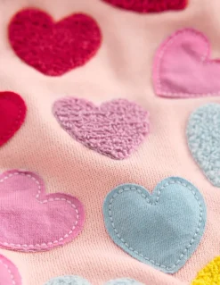 Graphic Boucle Sweatshirt-Chalk Pink Hearts-Boden Sale
