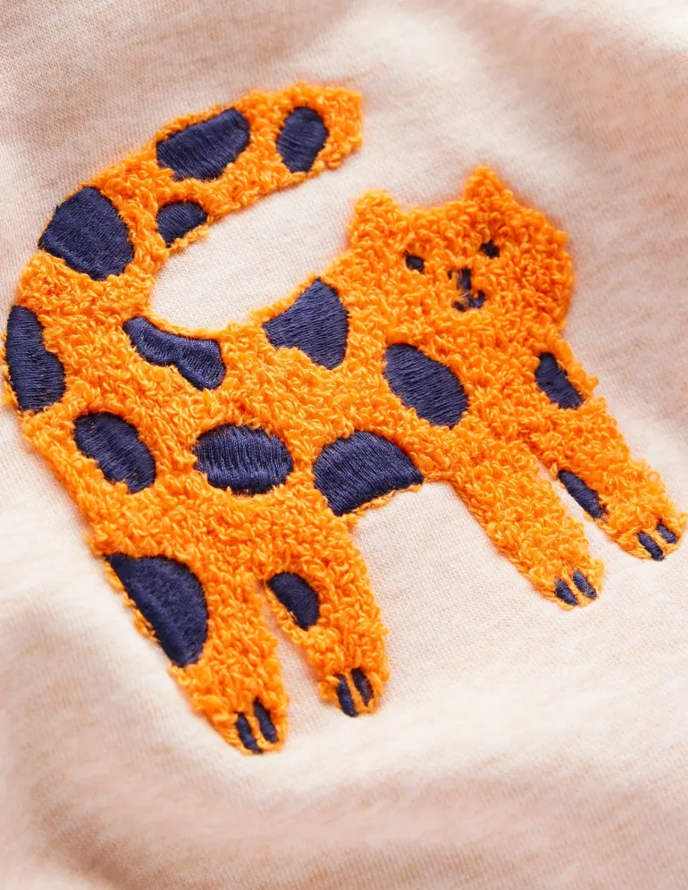 Graphic Boucle Sweatshirt-Oatmeal Marl Cats-Boden Outlet