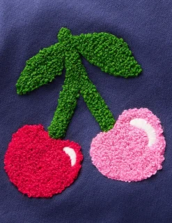 Graphic Boucle Sweatshirt-Starboard Blue Cherries-Boden Store