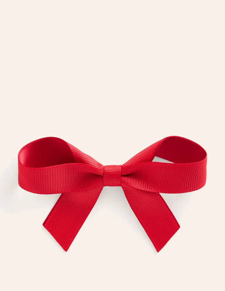 Grosgrain Hair Bow-Poppy Red-Boden New