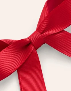 Grosgrain Hair Bow-Poppy Red-Boden New
