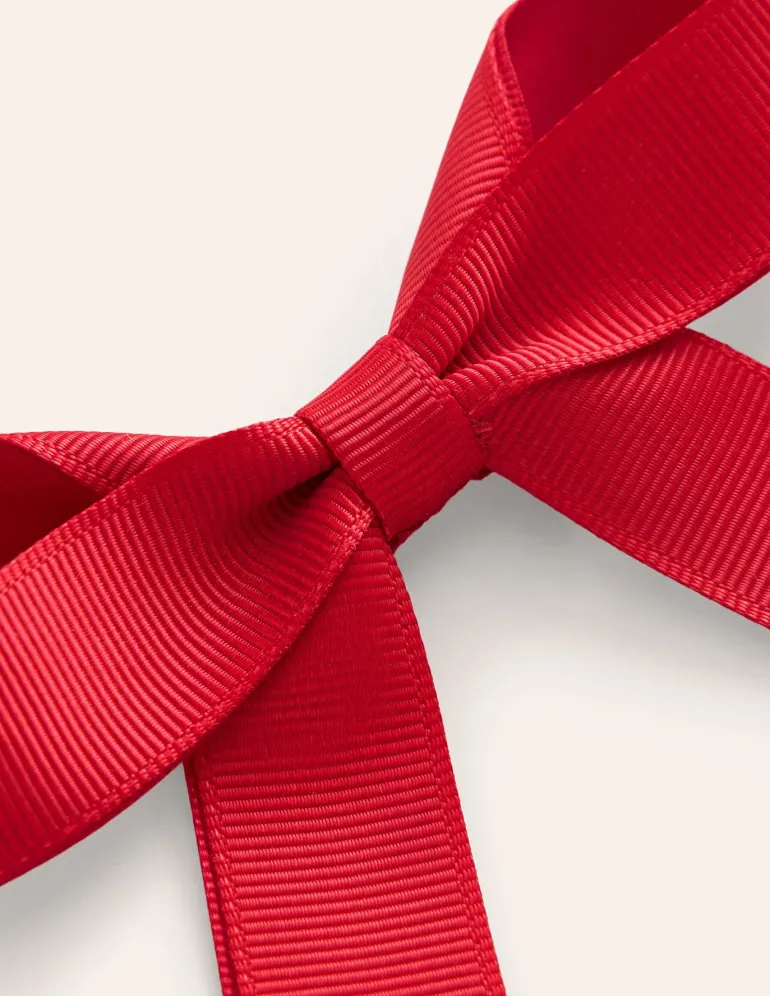 Grosgrain Hair Bow-Poppy Red-Boden New