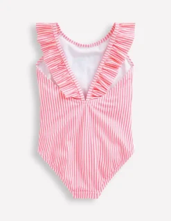 Hallie Frill Strap Swimsuit-Cosmos Pink Cherry-Boden Cheap