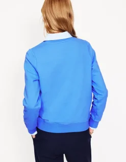 Hannah Embroidered Sweatshirt-Peacock Plume Blue, Hearts-Boden Discount