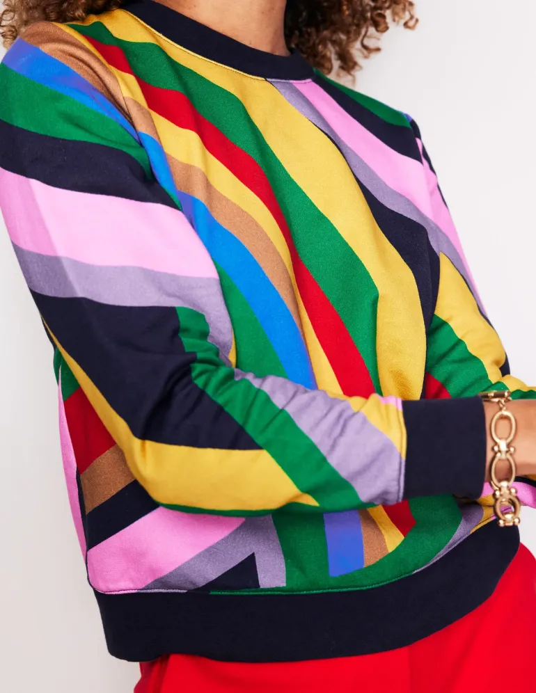 Hannah Printed Sweatshirt-Multi, Abstract Rainbow-Boden Best