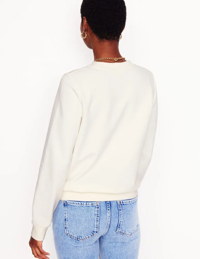 Hannah Printed Sweatshirt-Ivory, Multi Stripe-Boden Shop