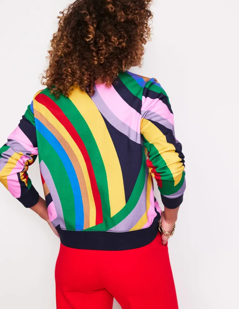Hannah Printed Sweatshirt-Multi, Abstract Rainbow-Boden Best
