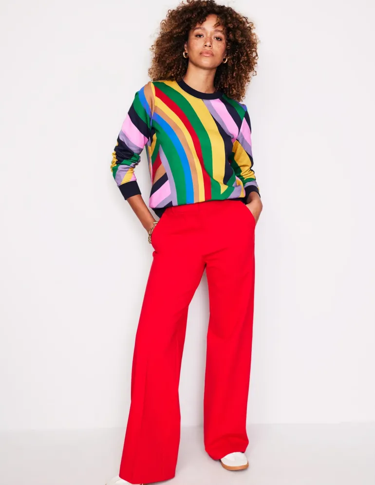 Hannah Printed Sweatshirt-Multi, Abstract Rainbow-Boden Best