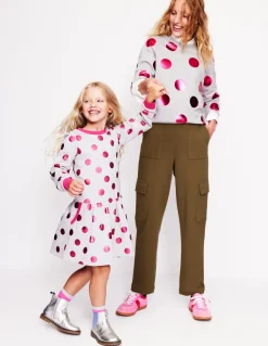 Hannah Printed Sweatshirt-Grey Marl, Pink Spot-Boden Store