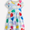 Heart Pocket Fun Jersey Dress-Balloon Clouds-Boden New