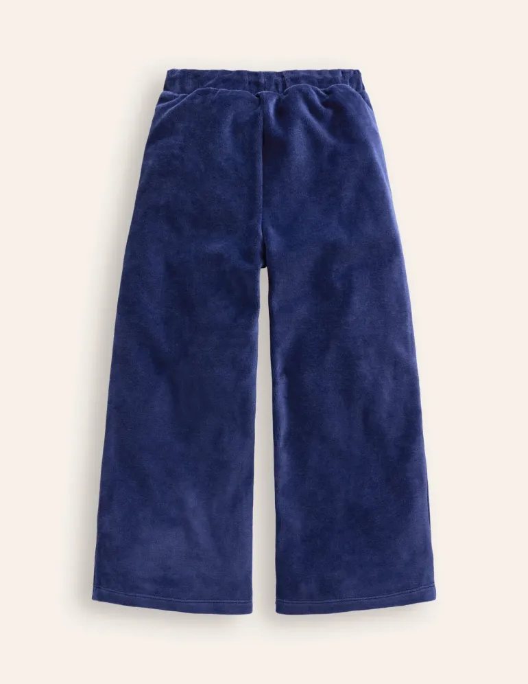 Heart Pocket Velour Sweatpants-Starboard Blue-Boden Hot