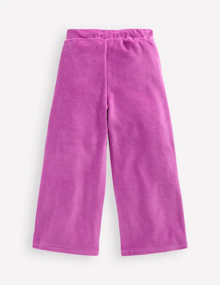 Heart Pocket Velour Sweatpants-Foxglove Purple-Boden Best