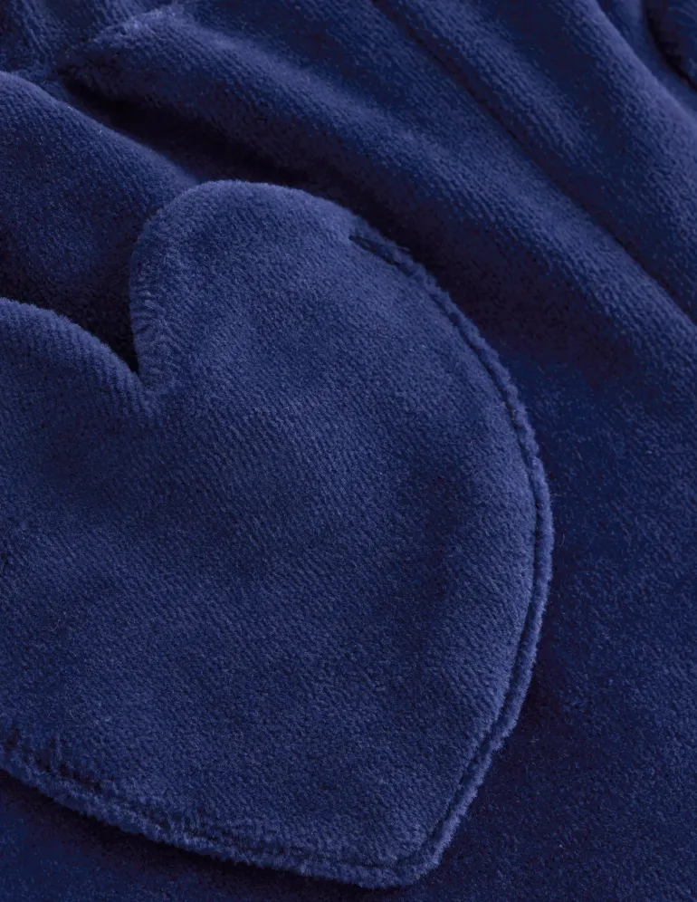 Heart Pocket Velour Sweatpants-Starboard Blue-Boden Hot