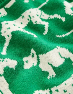 Heather Jacquard Sweater-Sapling Green, Dogs-Boden New