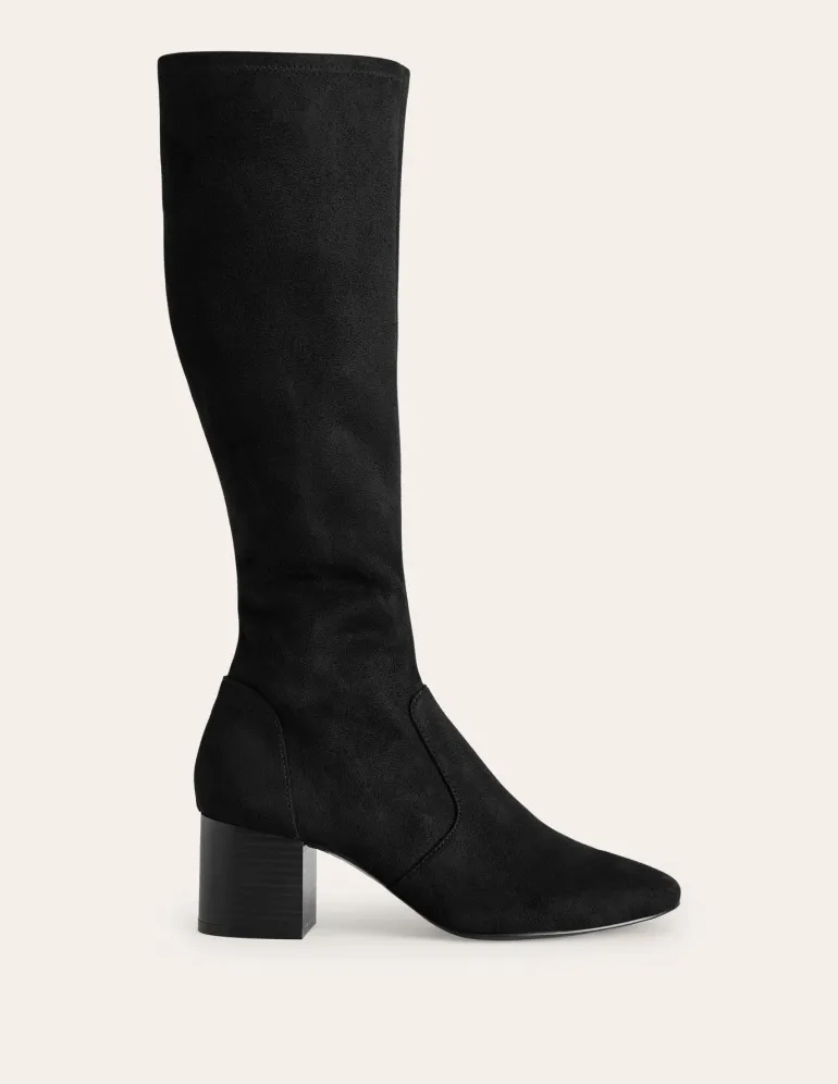 Heeled Stretch Knee Boots--Boden New