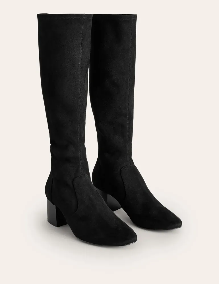 Heeled Stretch Knee Boots--Boden New