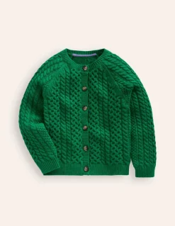 Heritage Cable Cardigan-Deep Green-Boden Fashion