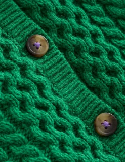 Heritage Cable Cardigan-Deep Green-Boden Fashion
