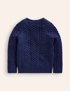 Heritage Cable Sweater-College Navy-Boden Flash Sale