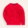 Heritage Cable Sweater-Poppy Red-Boden Outlet