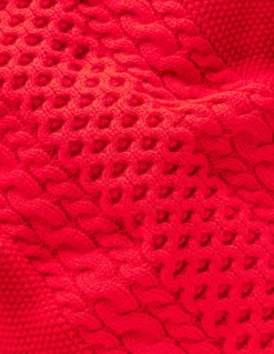 Heritage Cable Sweater-Poppy Red-Boden Outlet