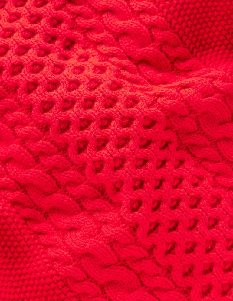 Heritage Cable Sweater-Poppy Red-Boden Outlet