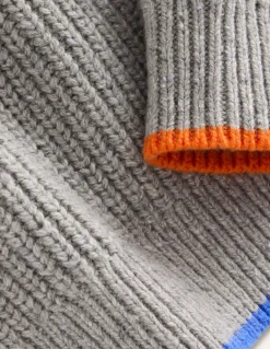 Heritage Half-Zip Sweater-Grey Marl-Boden New