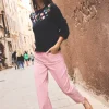 High Rise Straight Cord Jeans-Vintage Pink-Boden New