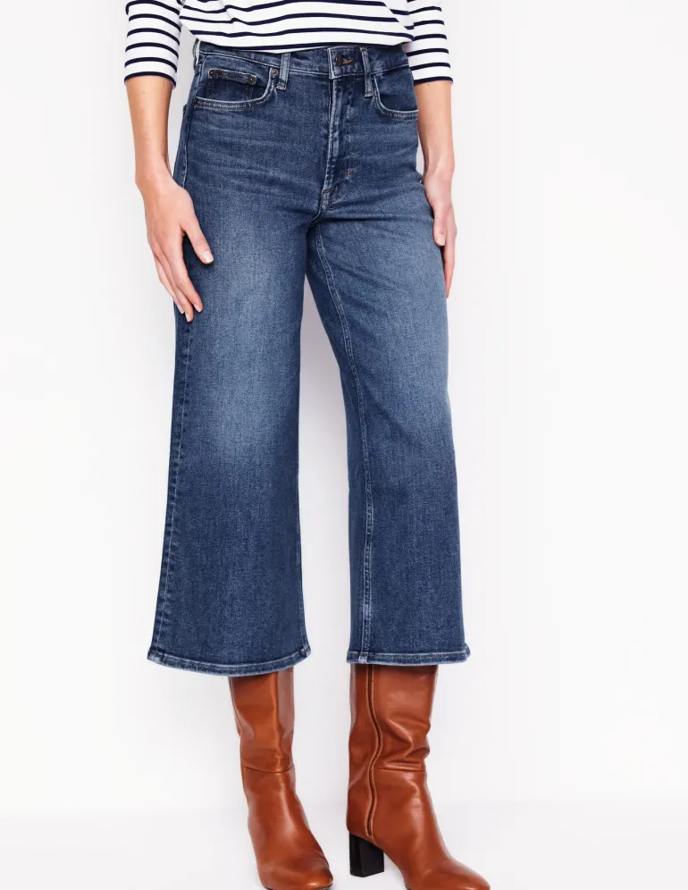 High Rise Wide Crop Jeans-Mid Vintage-Boden Outlet
