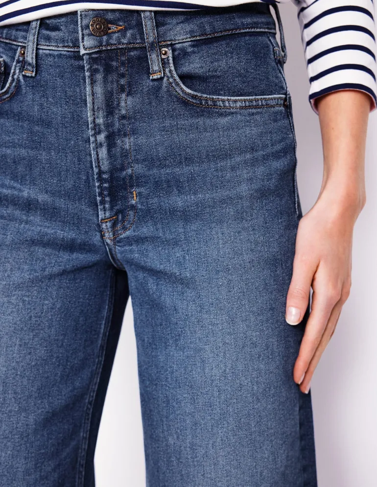 High Rise Wide Crop Jeans-Mid Vintage-Boden Outlet