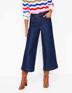 High Rise Wide Crop Jeans-Indigo Rinse-Boden Discount