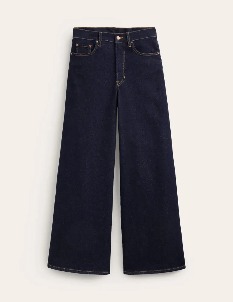 High Rise Wide Leg Jeans-Indigo Rinse-Boden Fashion