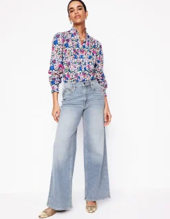 High Rise Wide Leg Jeans-Light Vintage-Boden Flash Sale