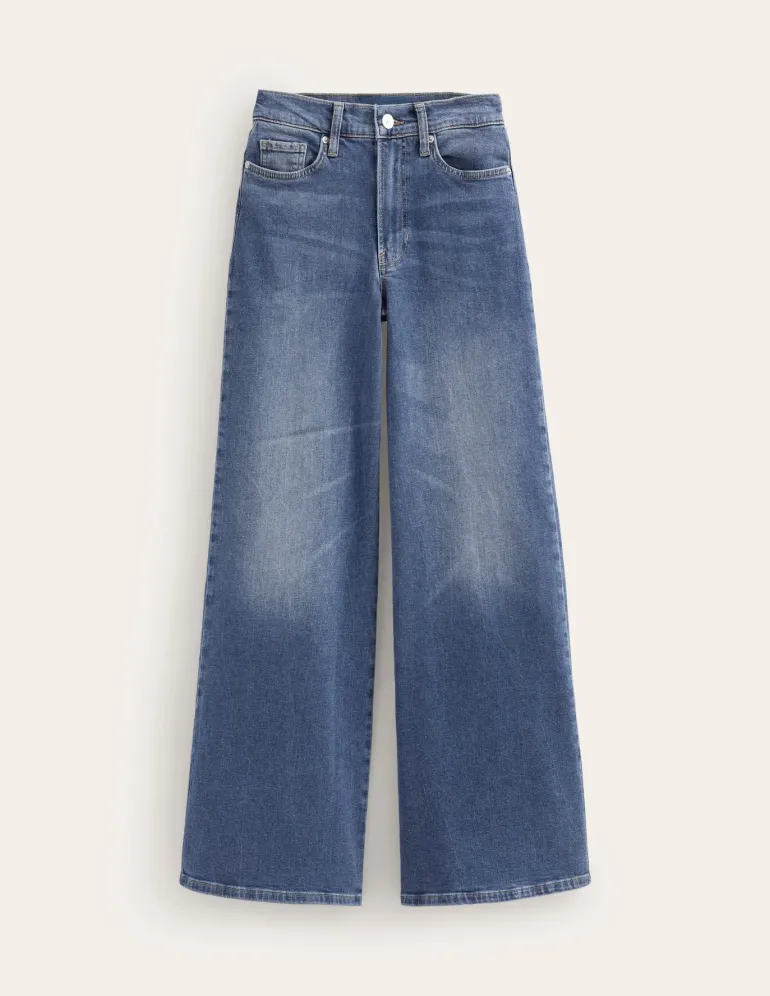 High Rise Wide Leg Jeans-Mid Vintage-Boden Cheap
