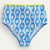 High Waisted Bikini Bottoms-Penzance Blue Daisy Wave-Boden Best Sale