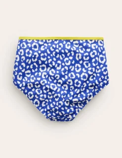 High Waisted Bikini Bottoms-Blue Leopard-Boden Online
