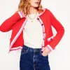 Holly Collared Knitted Jacket-Strawberry Tart Red-Boden Cheap