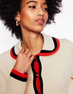 Holly Collared Knitted Jacket-Warm Ivory-Boden Cheap