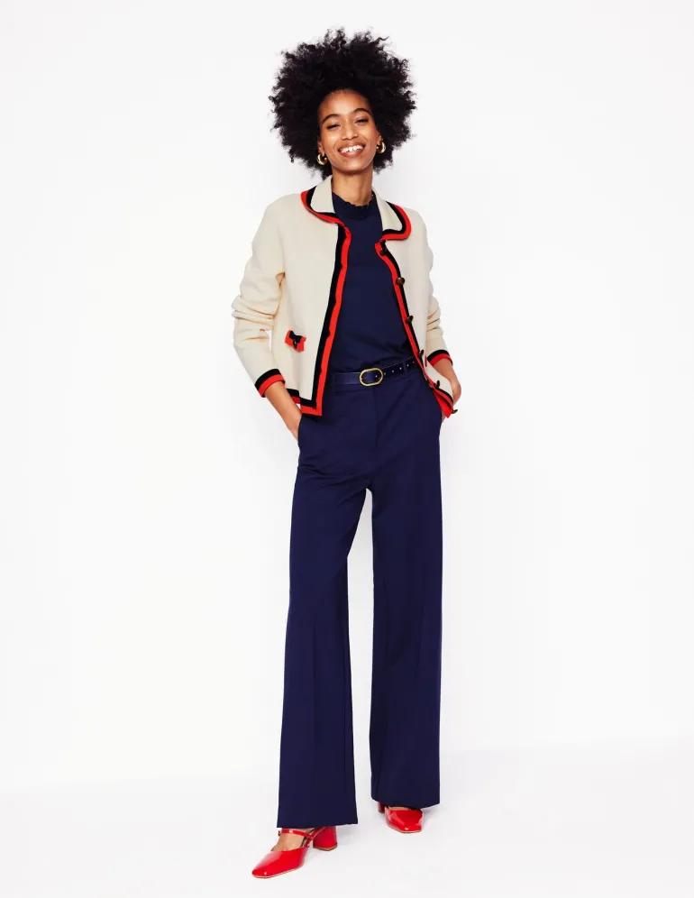 Holly Collared Knitted Jacket-Warm Ivory-Boden Cheap