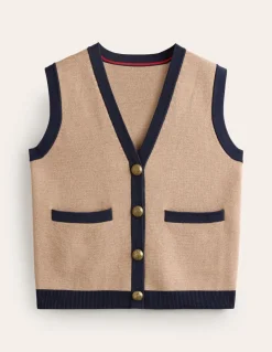 Holly Knitted Waistcoat-Camel Melange-Boden Flash Sale
