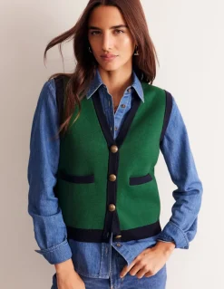 Holly Knitted Waistcoat-Eden Green-Boden Shop