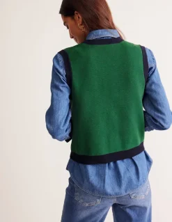 Holly Knitted Waistcoat-Eden Green-Boden Shop