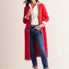 Holly Longline Knitted Jacket-Hot Pepper Red-Boden New