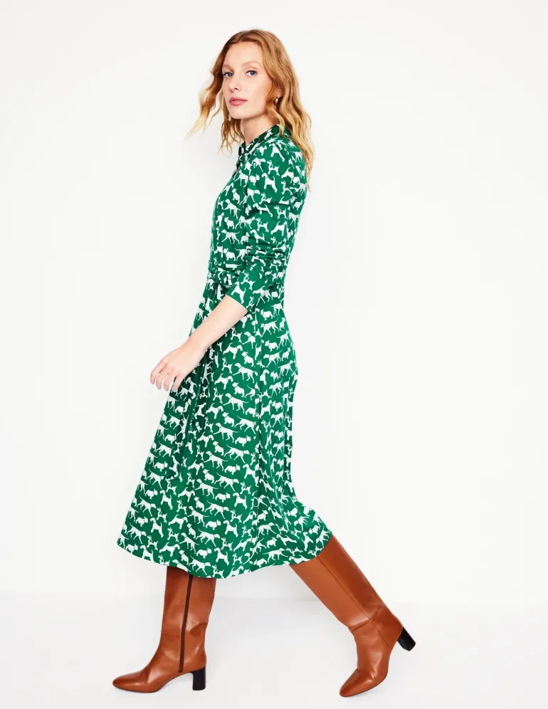 Imogen Collared Jersey Dress-Grass, Janet and Friends-Boden Best