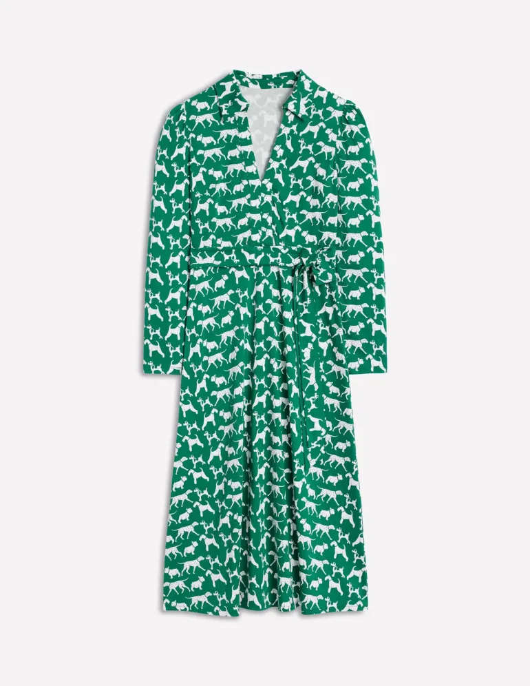 Imogen Collared Jersey Dress-Grass, Janet and Friends-Boden Best
