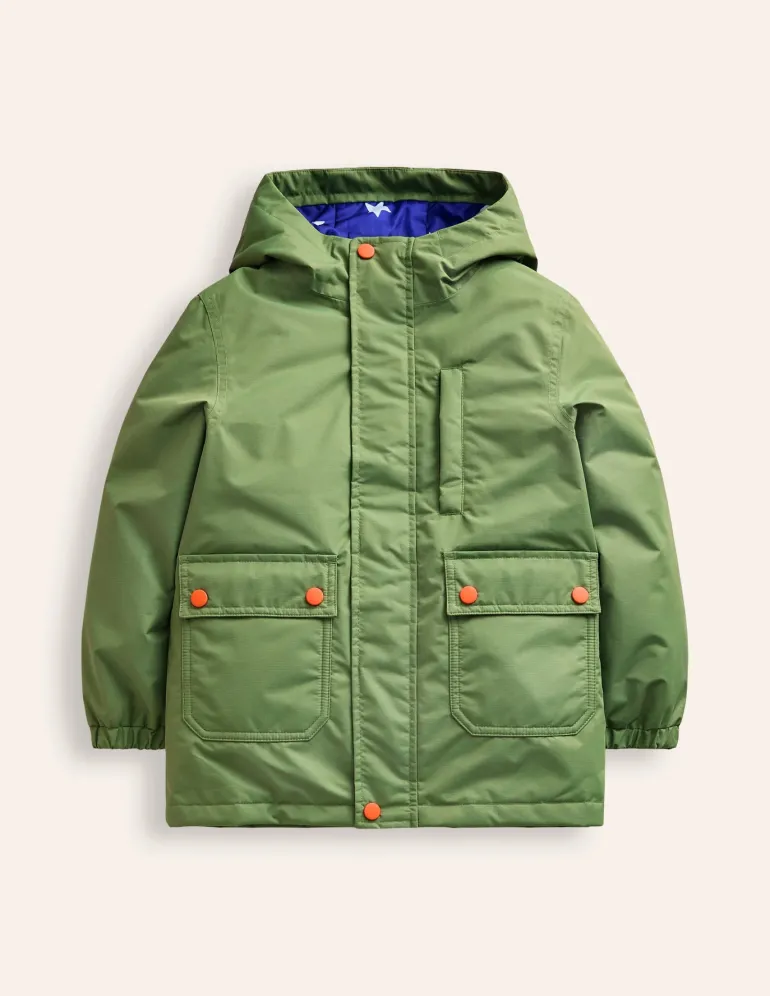 4-in-1 Waterproof Coat-Safari Green-Boden Hot