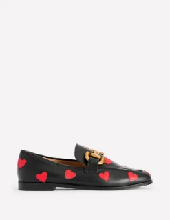 Iris Snaffle Loafers-Black Hearts-Boden Fashion